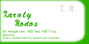 karoly modos business card